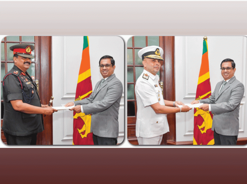 Major General Lasantha Rodrigo and Rear Admiral Kanchnna Banagoda Appointed as New Army and Navy Commanders