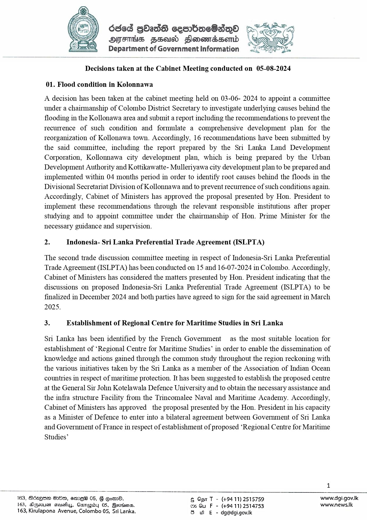 Cabinet Decisions on 05.08.2024 Eng page 0001