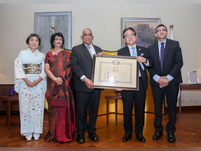 Mr. Athulla Edirisinghe honored with  “The Order of the Rising Sun, Gold and Silver Rays”