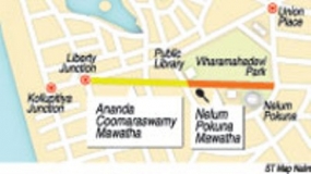 Nelum Pokuna Mawatha back to Ananda Coomarasamy Mawatha