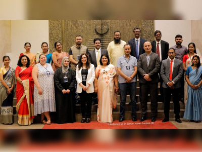 A group of journalists representing the Middle East region visits Parliament on a study tour