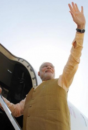 Modi lands in Delhi