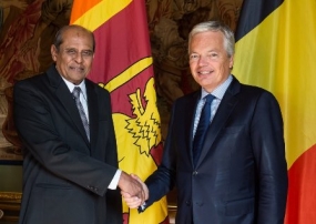 FM Tilak Marapana meets Deputy PM of Belgium