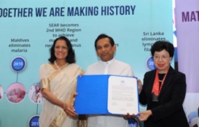 Sri Lanka free from Malaria