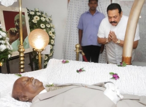 President pays last respects to Senior Journalist Mahinda Abeysundara