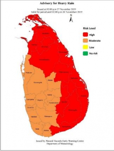 Advisory for Heavy Rain